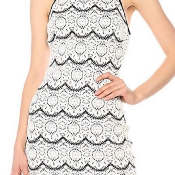 Guess Black and White Lace Mini Dress - Picture 1 of 6